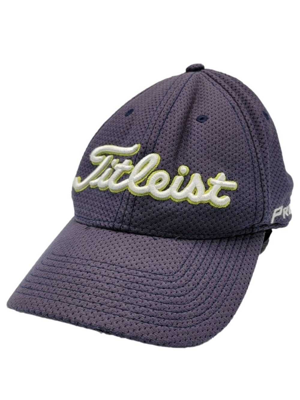 Titleist Footjoy Pro V1 Fitted Baseball Cap Blue Small Medium White Embroidery